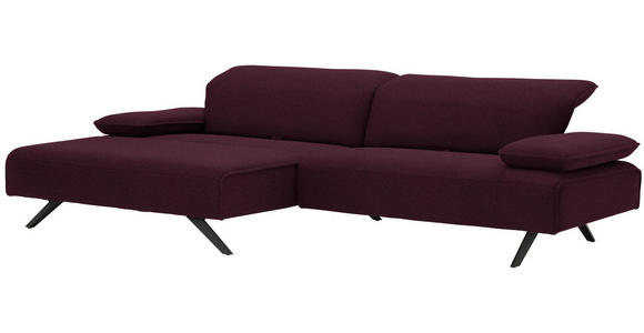 ECKSOFA in Flachgewebe Lila  - Anthrazit/Lila, Design, Textil/Metall (166/280cm) - Ambiente