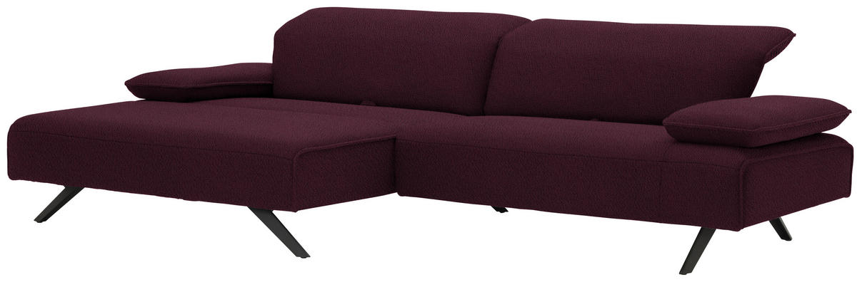 ECKSOFA in Flachgewebe Lila  166/280 cm  - Anthrazit/Lila, Design, Textil/Metall (166/280cm) - Johann Jakob