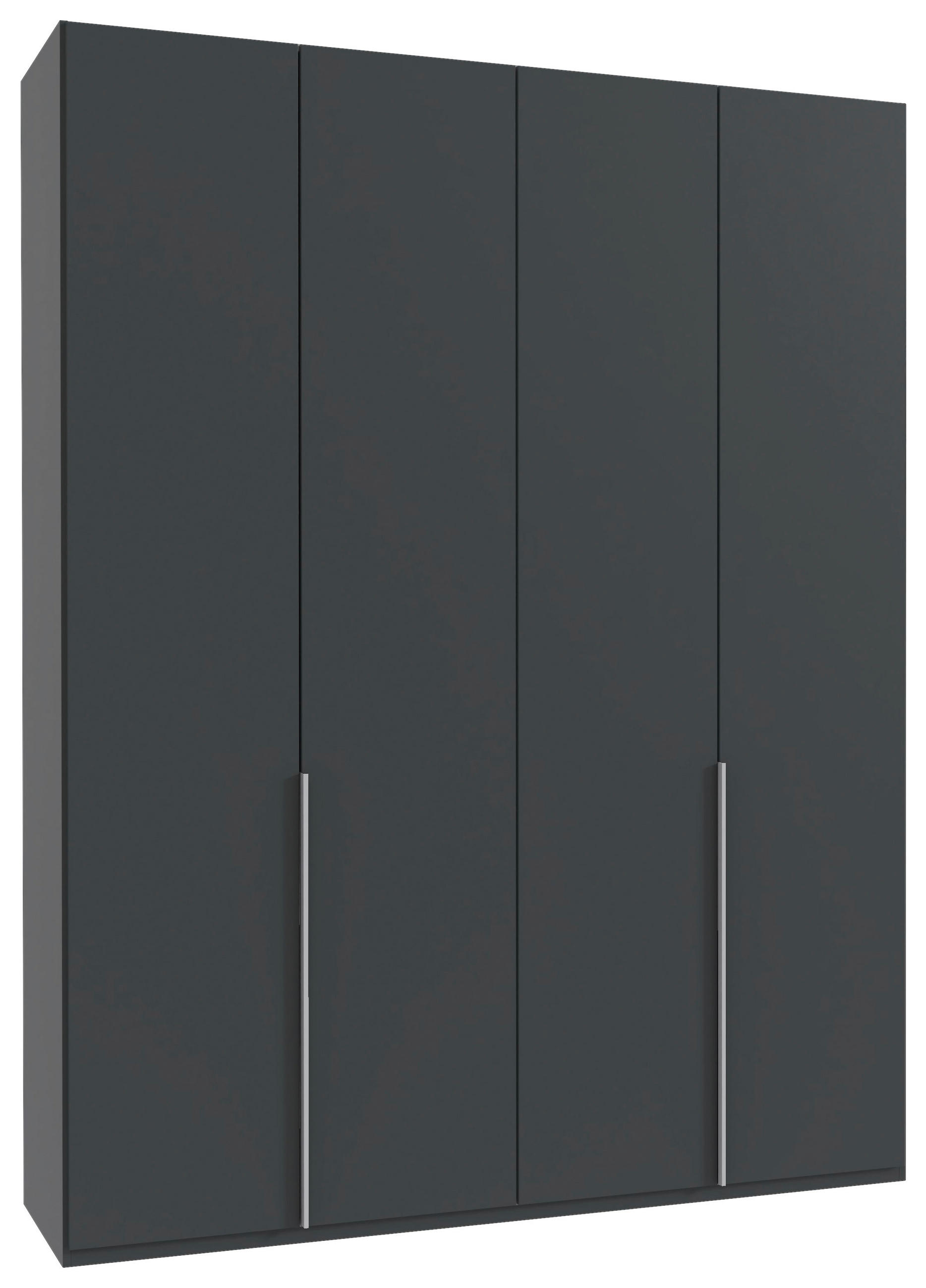 DREHTÜRENSCHRANK 180/236/58 cm 4-türig Graphitfarben  - Graphitfarben/Alufarben, MODERN, Holzwerkstoff/Metall (180/236/58cm) - MID.YOU