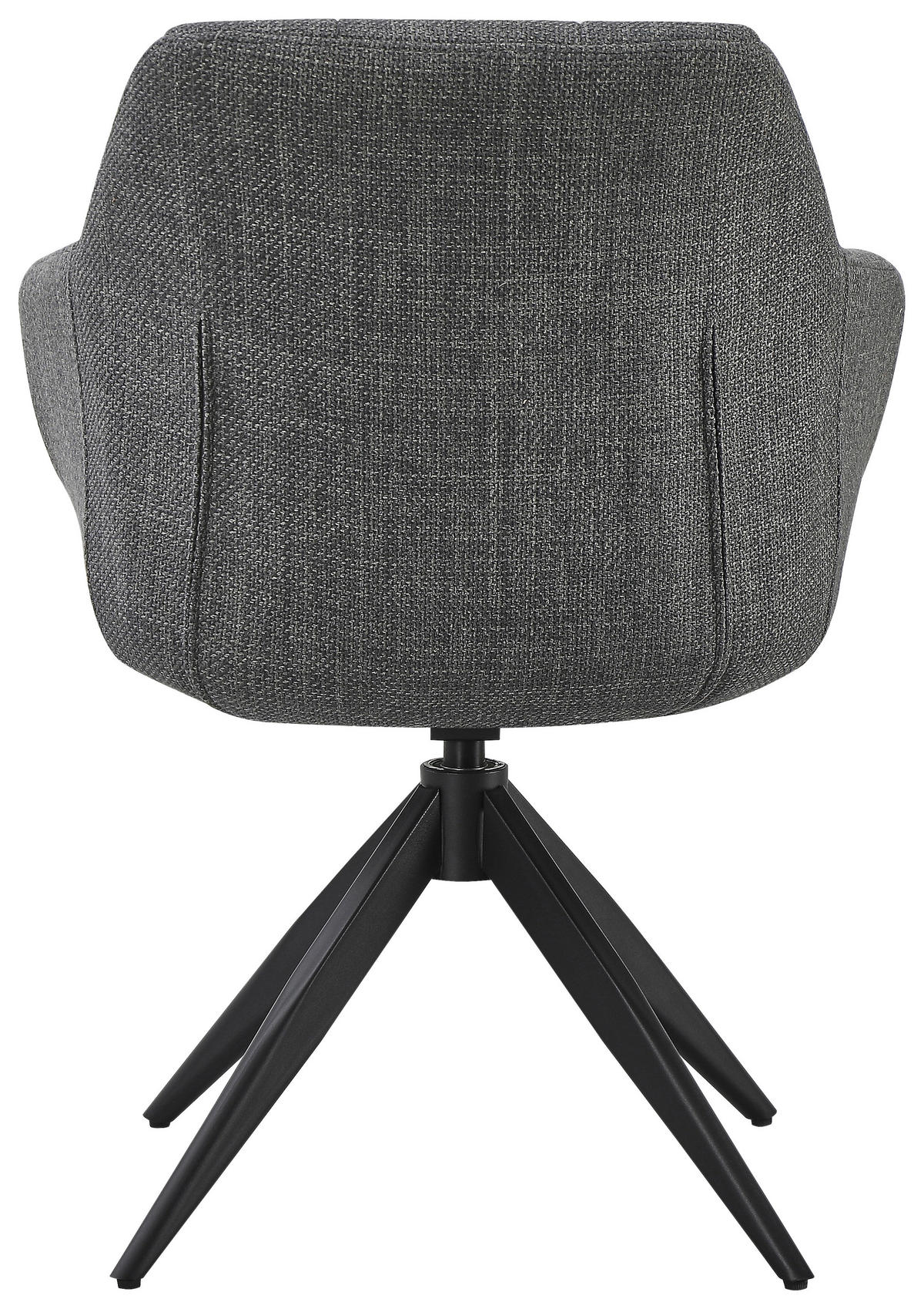 ARMLEHNSTUHL  Sitzfläche 360° drehbar, automatische Rückholfunktion Webstoff  Schwarz, Dunkelgrau  - Dunkelgrau/Schwarz, Design, Textil/Metall (63/83/61cm) - Novel