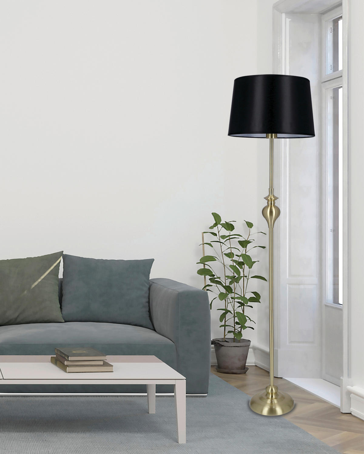 GOLVLAMPA Prima 35/35/135 cm    - svart, Klassisk, metall (35/35/135cm)