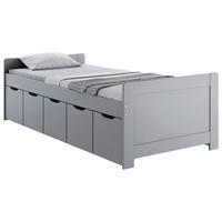 Pat, 90/200 cm, gri - culoare natur/gri, Basics, lemn (90/200cm) - MID.YOU