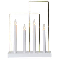 LED-KERZE  - Messingfarben/Weiß, Basics, Holz/Kunststoff (28,5/8/36cm) - Eglo