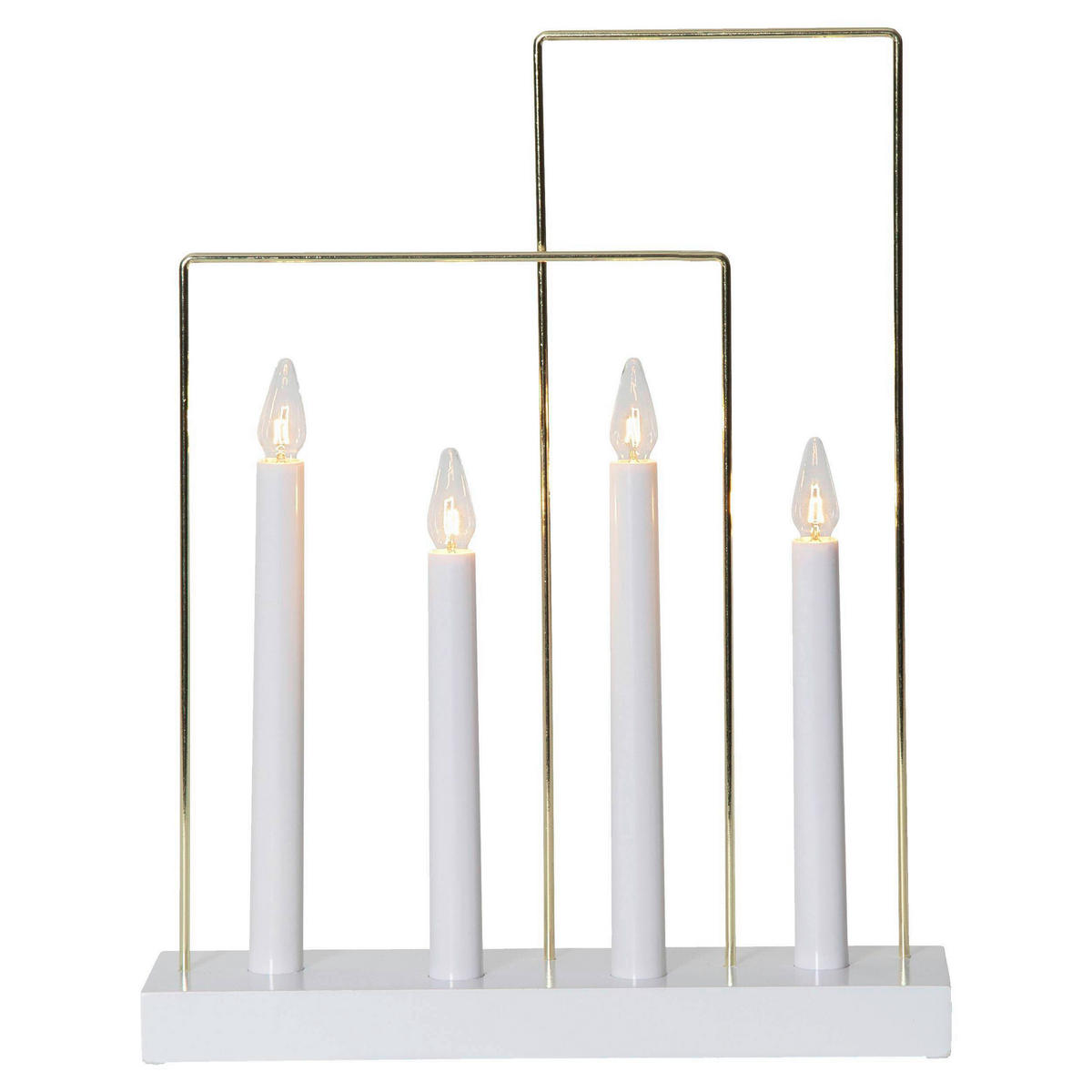 LED-KERZE  - Messingfarben/Weiß, Basics, Holz/Kunststoff (28,5/8/36cm) - Eglo