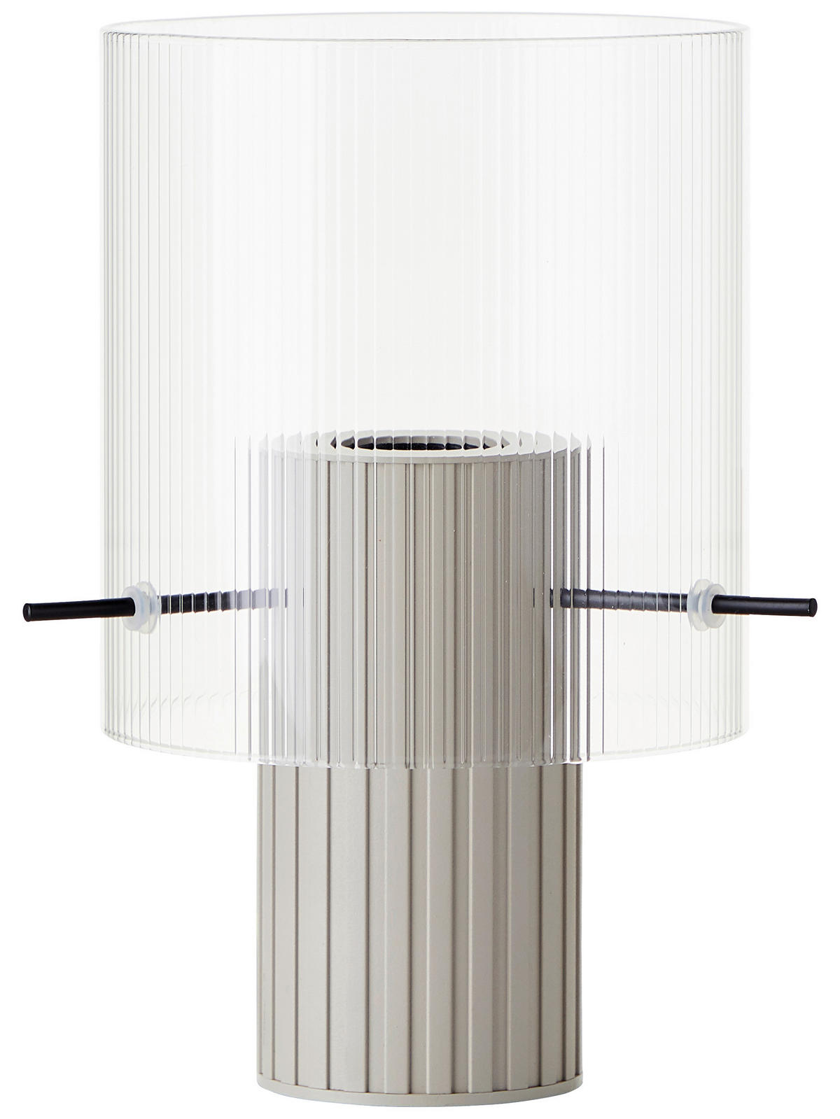 TISCHLEUCHTE - Transparent/Beige, Konventionell, Glas/Metall (14/22cm) - Dieter Knoll