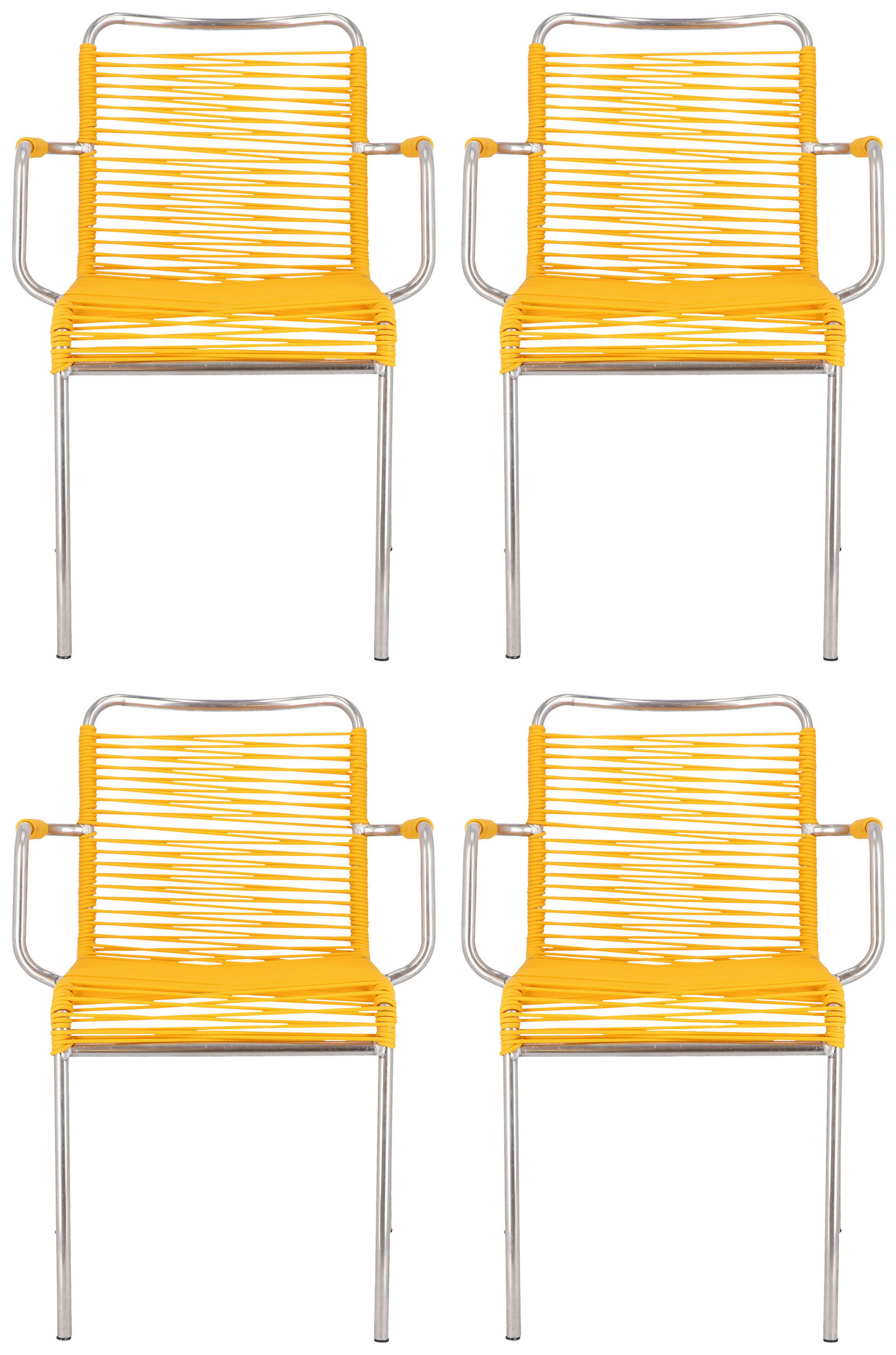 GARTENSESSEL-SET Aluminium Gelb, Alufarben  - Gelb/Alufarben, Design, Kunststoff/Metall (57/85/57cm) - FIAM