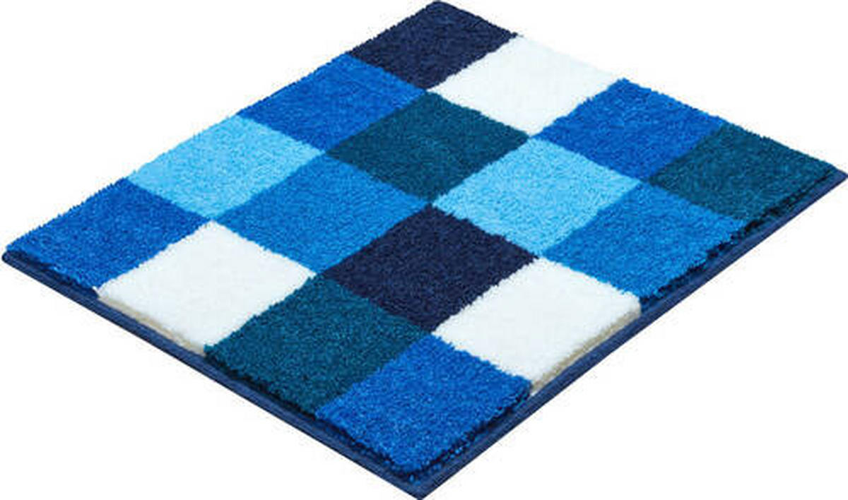 BIDET-VORLEGER Bona Blau, Weiß 50/60 cm  - Blau/Weiß, Basics, Kunststoff/Textil (50/60cm)