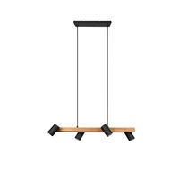 HÄNGELEUCHTE Marley 80/20/150 cm  - Schwarz, Basics, Holz/Metall (80/20/150cm) - Trio Leuchten
