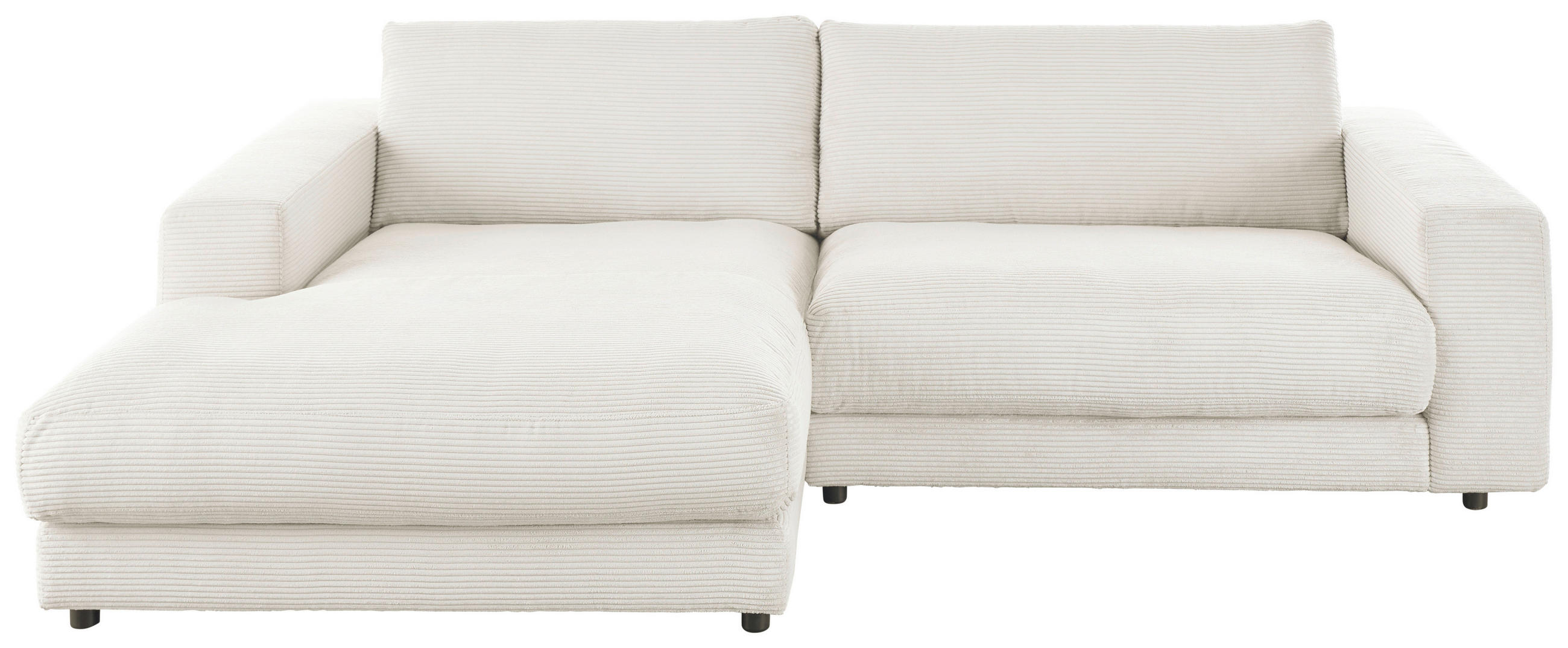 ECKSOFA in Cord Weiß  190/270 cm  - Schwarz/Weiß, Design, Kunststoff/Textil (190/270cm) - Lomoco