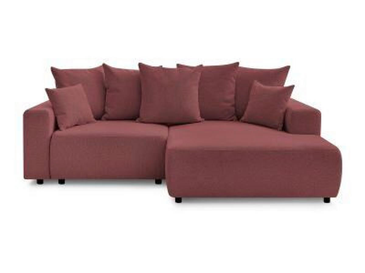 ECKSOFA Ottomane rechts  ATILLA Rot Flachgewebe  - Rot/Schwarz, MODERN, Kunststoff/Textil (244/149cm)