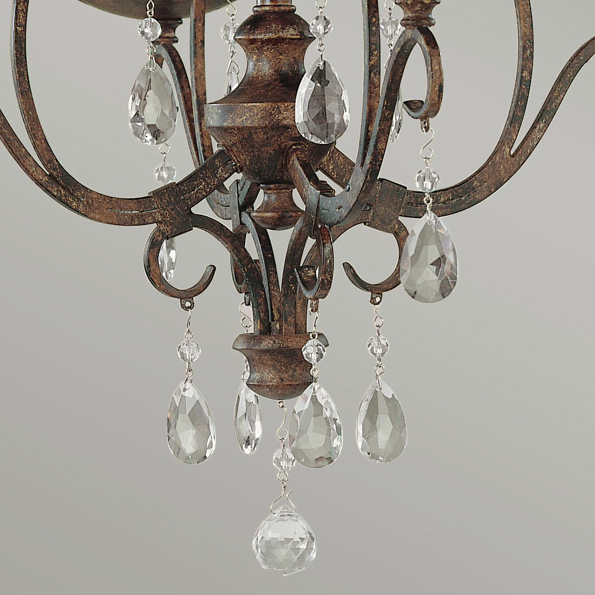 KRONLEUCHTER 42.2/51.2 cm    - Bronzefarben, Konventionell, Glas/Metall (42.2/51.2cm) - Elstead Lighting