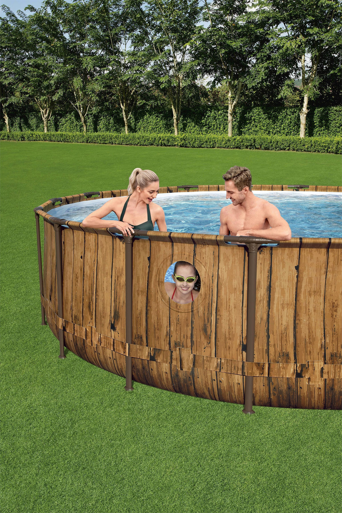 POOL SET VISTA SERIES 56977GS 549/122 cm  - Braun, KONVENTIONELL, Kunststoff/Metall (549/122cm) - Bestway