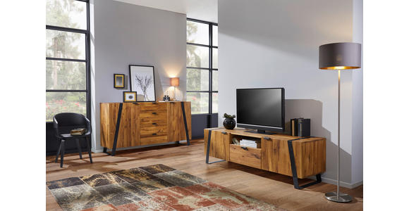 TV-ELEMENT 172,8/52/47 cm  - Eichefarben/Schwarz, Trend, Holz/Metall (172,8/52/47cm) - Landscape