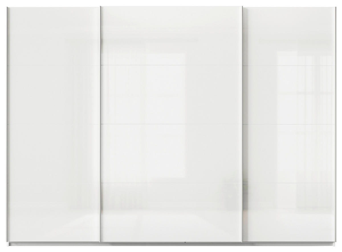 SCHWEBETÜRENSCHRANK in Weiss  - Weiss/Alufarben, Konventionell, Holzwerkstoff/Metall (315/210/62cm) - Xora