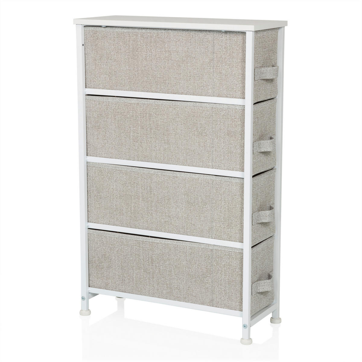 KOMMODE  in 20/76/48 cm  - Weiß/Grau, MODERN, Kunststoff/Textil (20/76/48cm) - MID.YOU