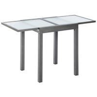 GARTENTISCH Metall, Glas Graphitfarben rechteckig  - Graphitfarben, KONVENTIONELL, Glas/Metall (65/65/75cm) - Gardenson