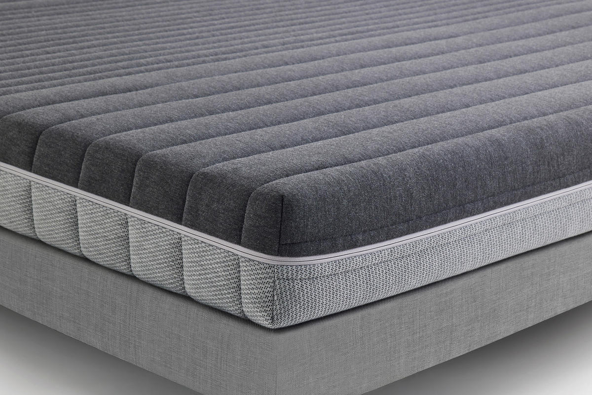 KOMFORTSCHAUMMATRATZE Optimum Support 140/200 cm Höhe ca. 16 cm  - Schwarz/Grau, Basics, Textil (140/200cm) - Yatas