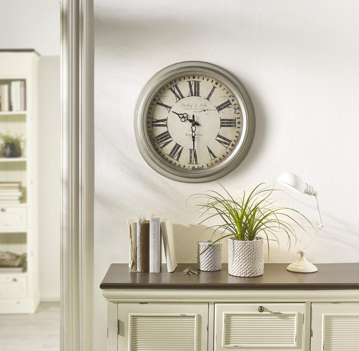 ZIDNI SAT  47 cm        - srebrne boje, Basics, drvo/metal (47cm) - Ambia Home