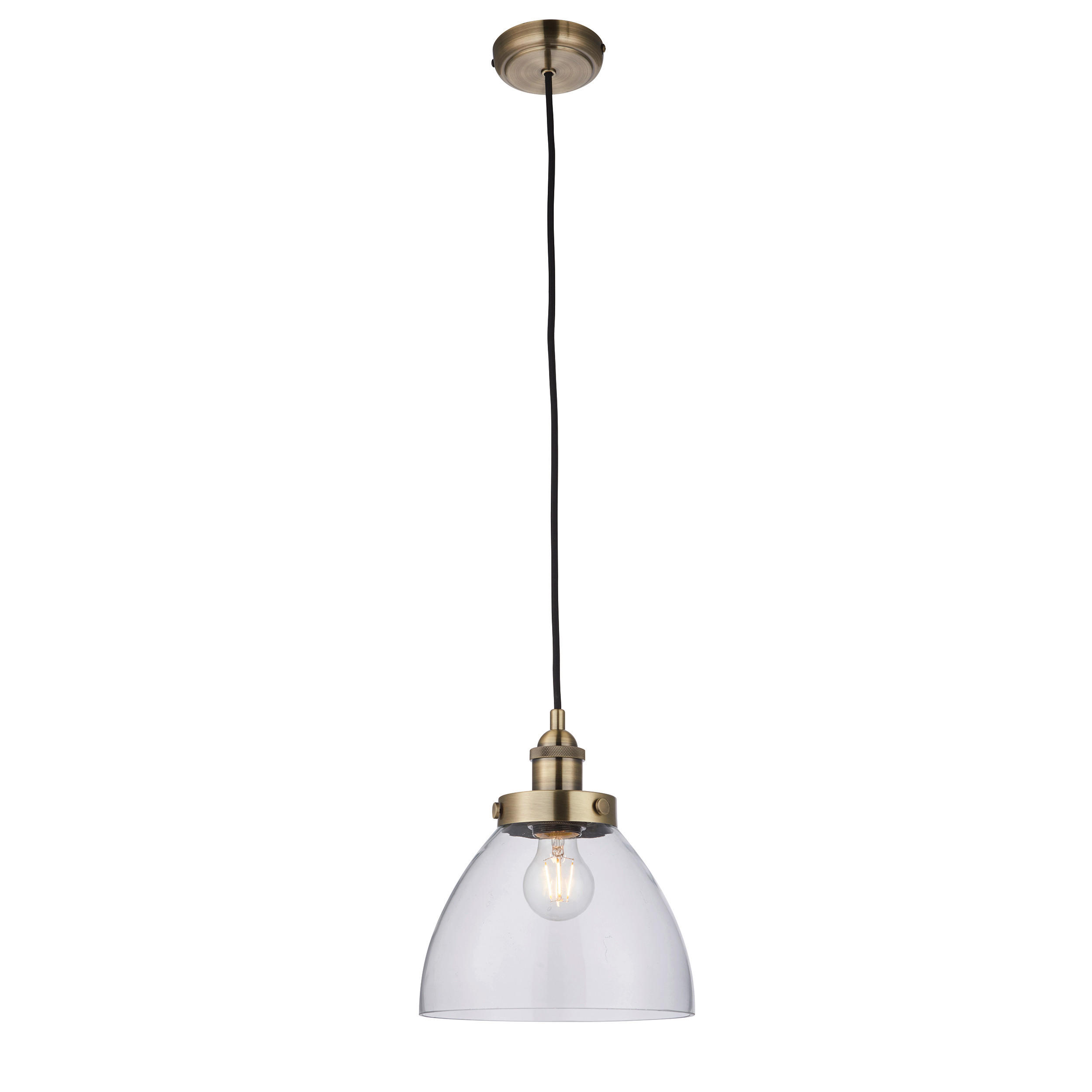 HÄNGELEUCHTE Endon Hansen 22.5/127 cm   - Klar/Messingfarben, KONVENTIONELL, Glas (22.5/127cm) - ENDON