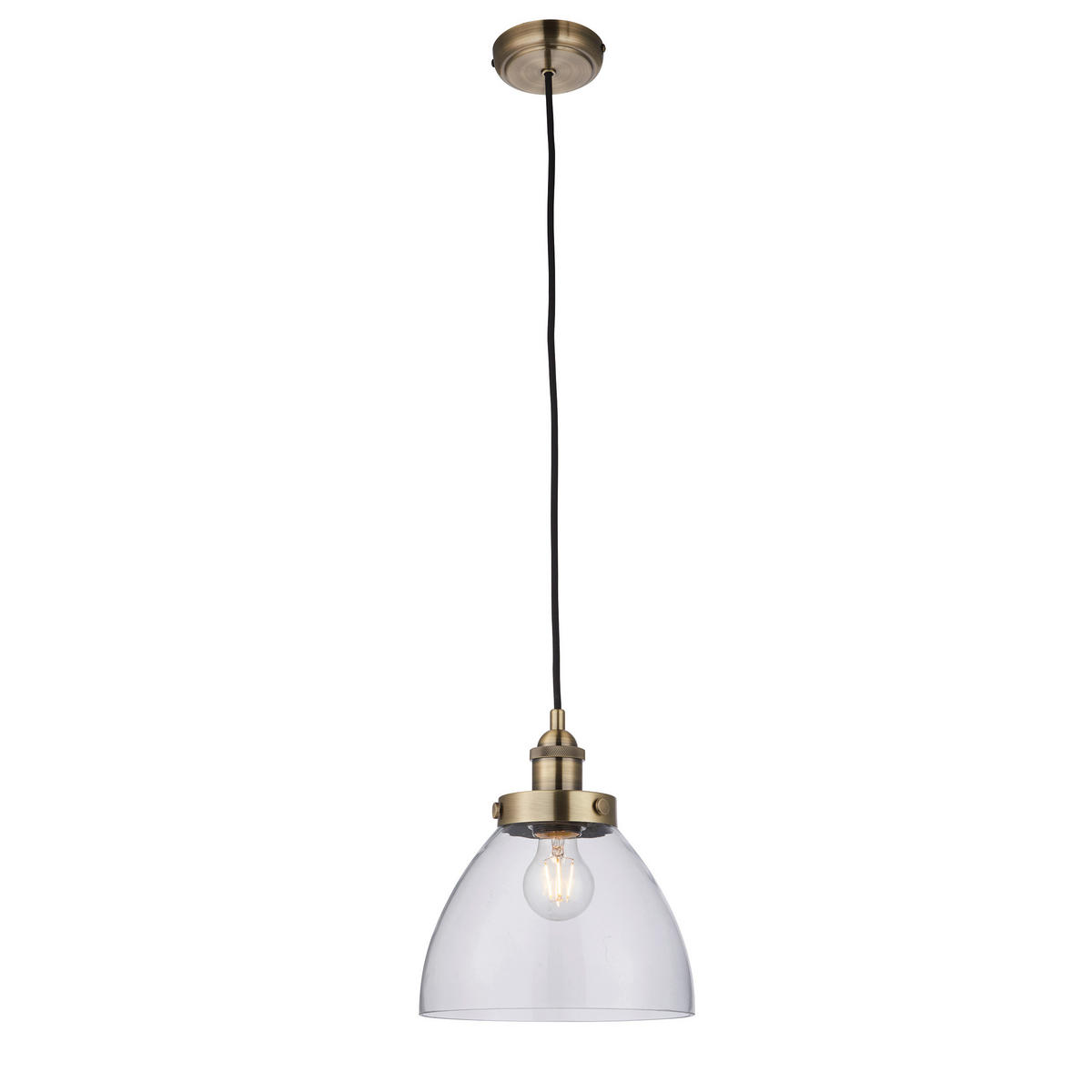 HÄNGELEUCHTE 22.5/127 cm  - Klar/Messingfarben, KONVENTIONELL, Glas (22.5/127cm) - ENDON