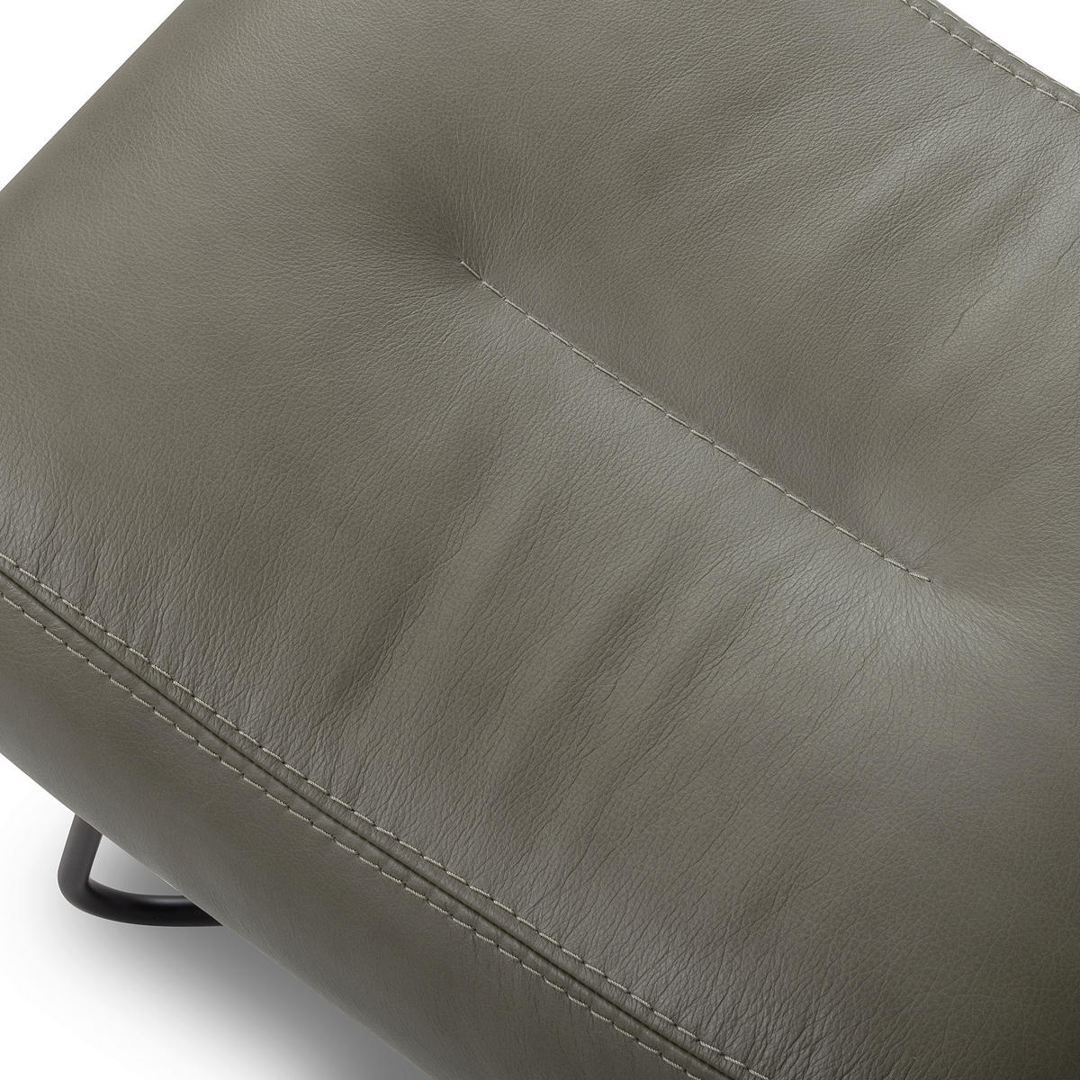 SESSELSET Echtleder Grau  - Kirschrot/Schwarz, Design, Leder/Metall (67/87/74cm) - Livetastic