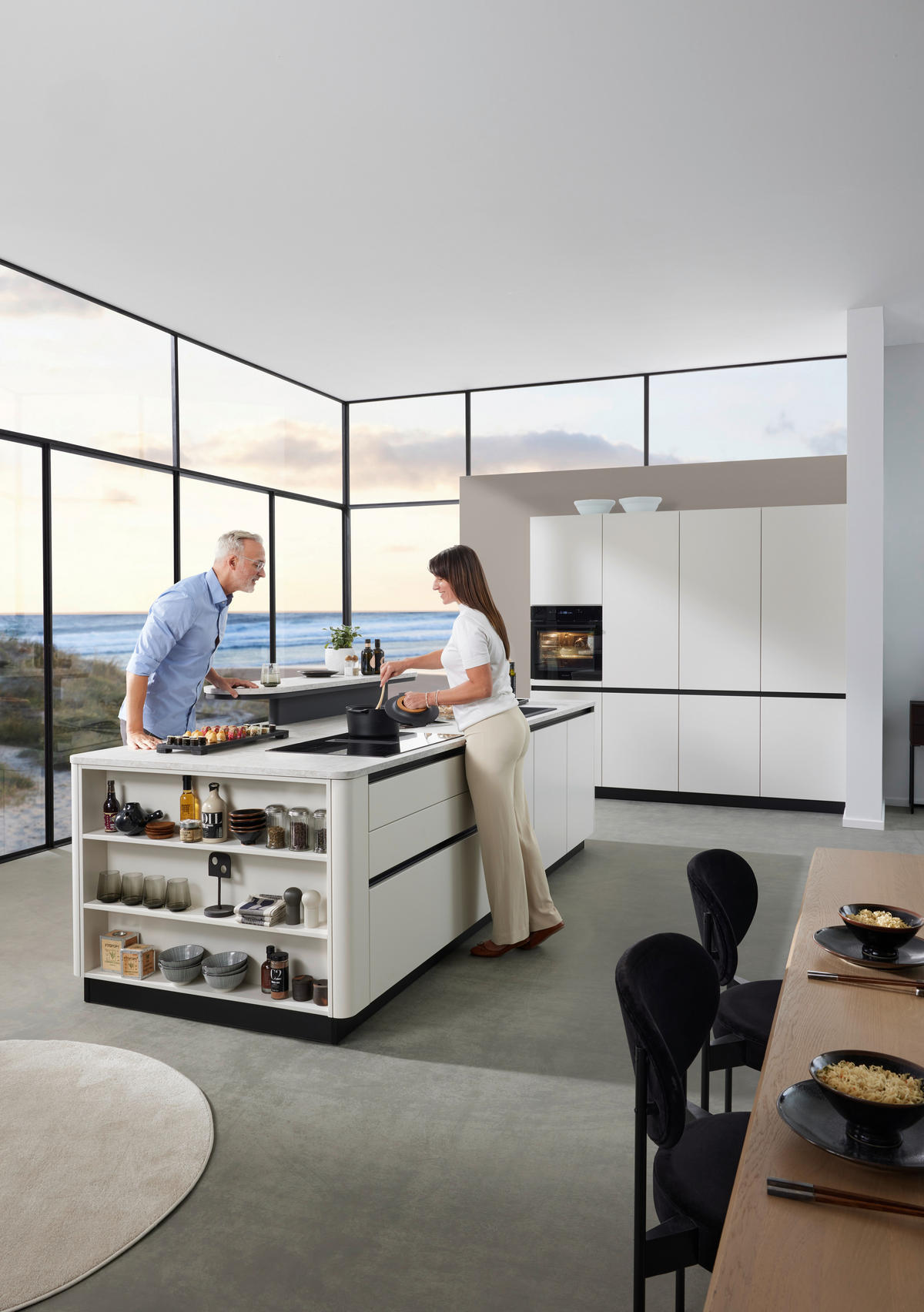 EINBAUKÜCHE   - Weiß, Design, Holzwerkstoff - Novel