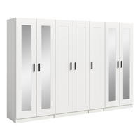 DREHTÜRENSCHRANK  in Weiß  - Schwarz/Weiß, ROMANTIK / LANDHAUS, Holzwerkstoff/Kunststoff (280/194/56cm) - Livetastic