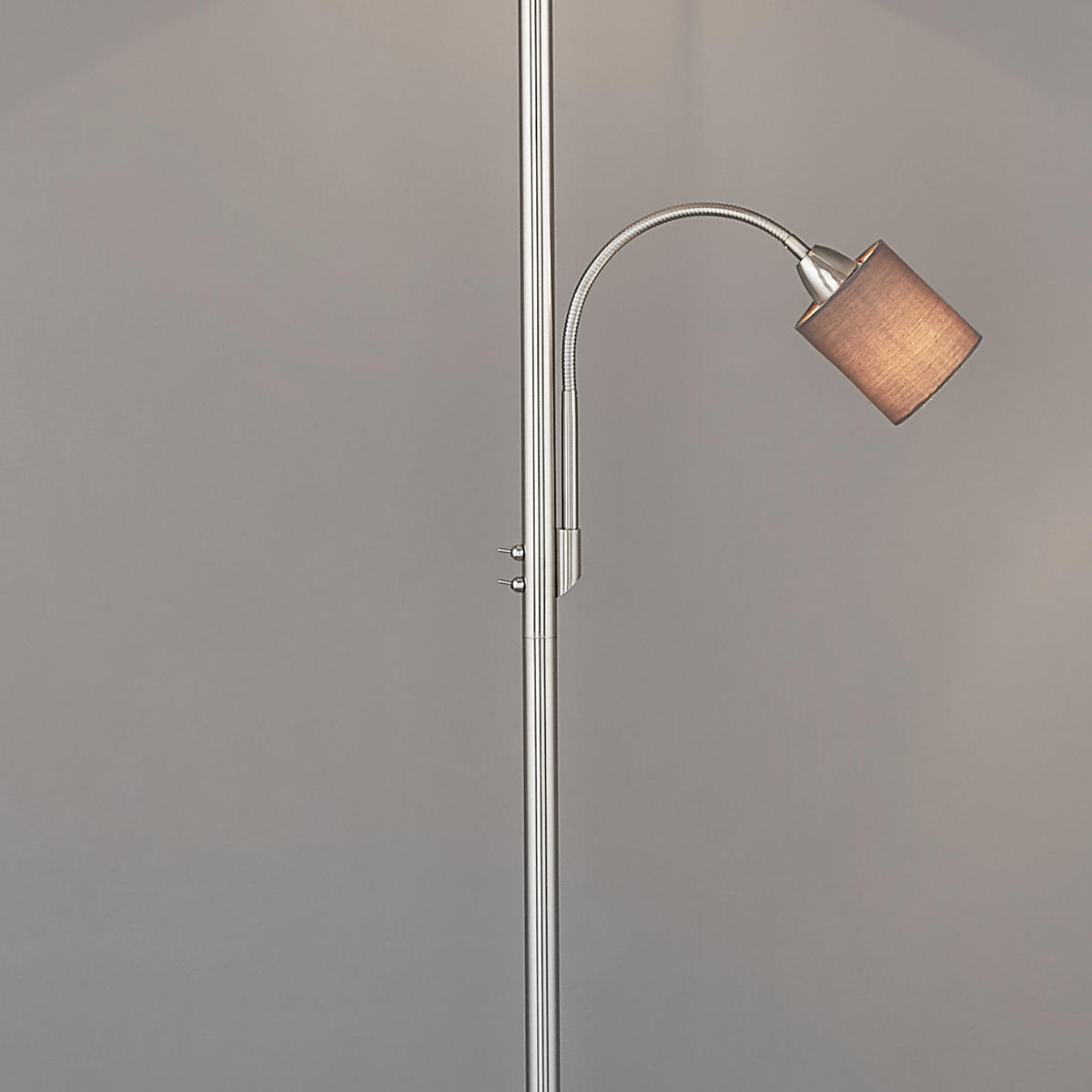 STOJACIA LAMPA, 40/170 cm  - sivá/niklová, Konventionell, kov/textil (40/170cm) - Trio Leuchten