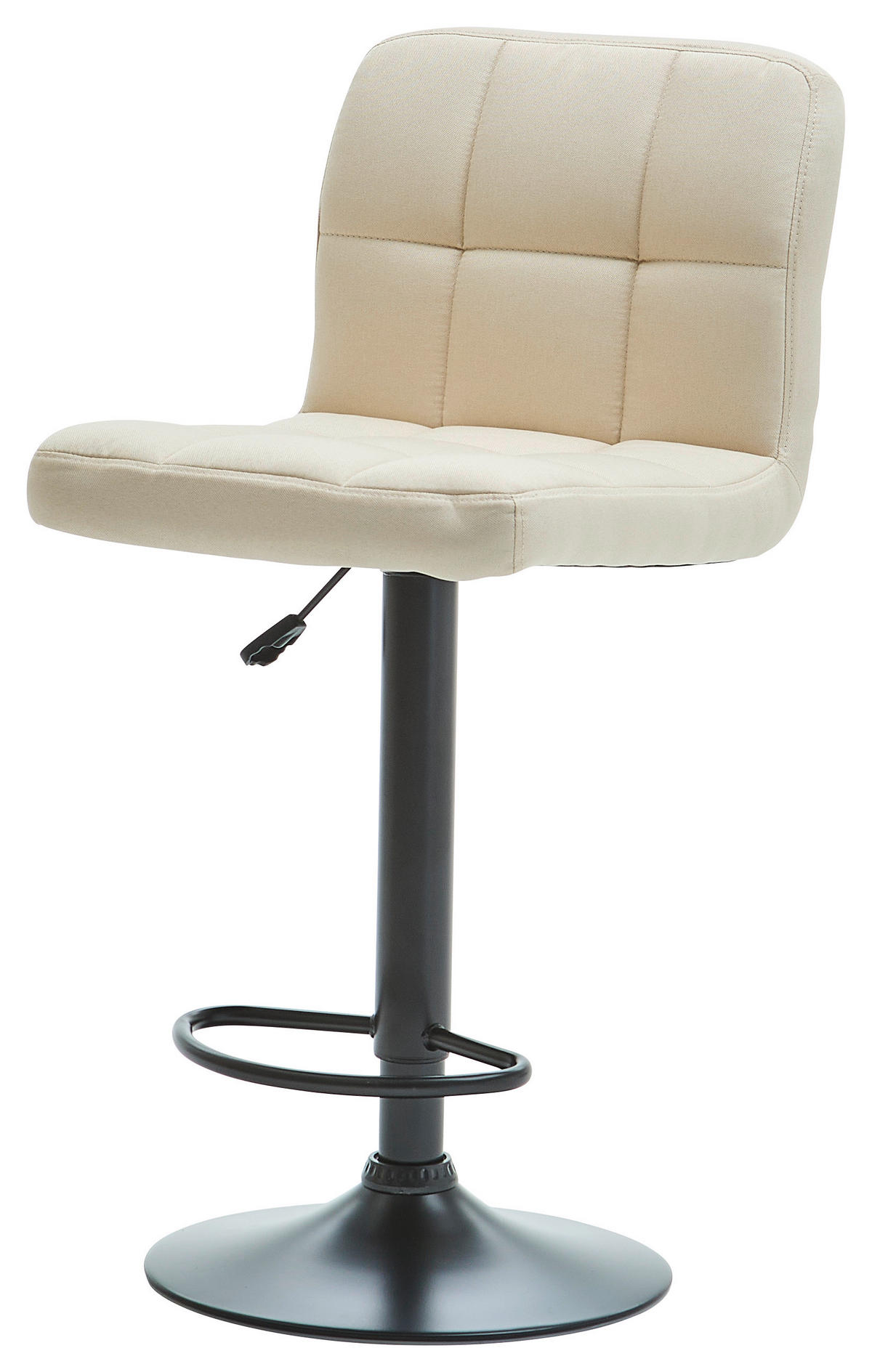 BARHOCKER Metall, Textil Schwarz, Beige  - Beige/Schwarz, Basics, Textil/Metall (45/92/48cm) - Livetastic