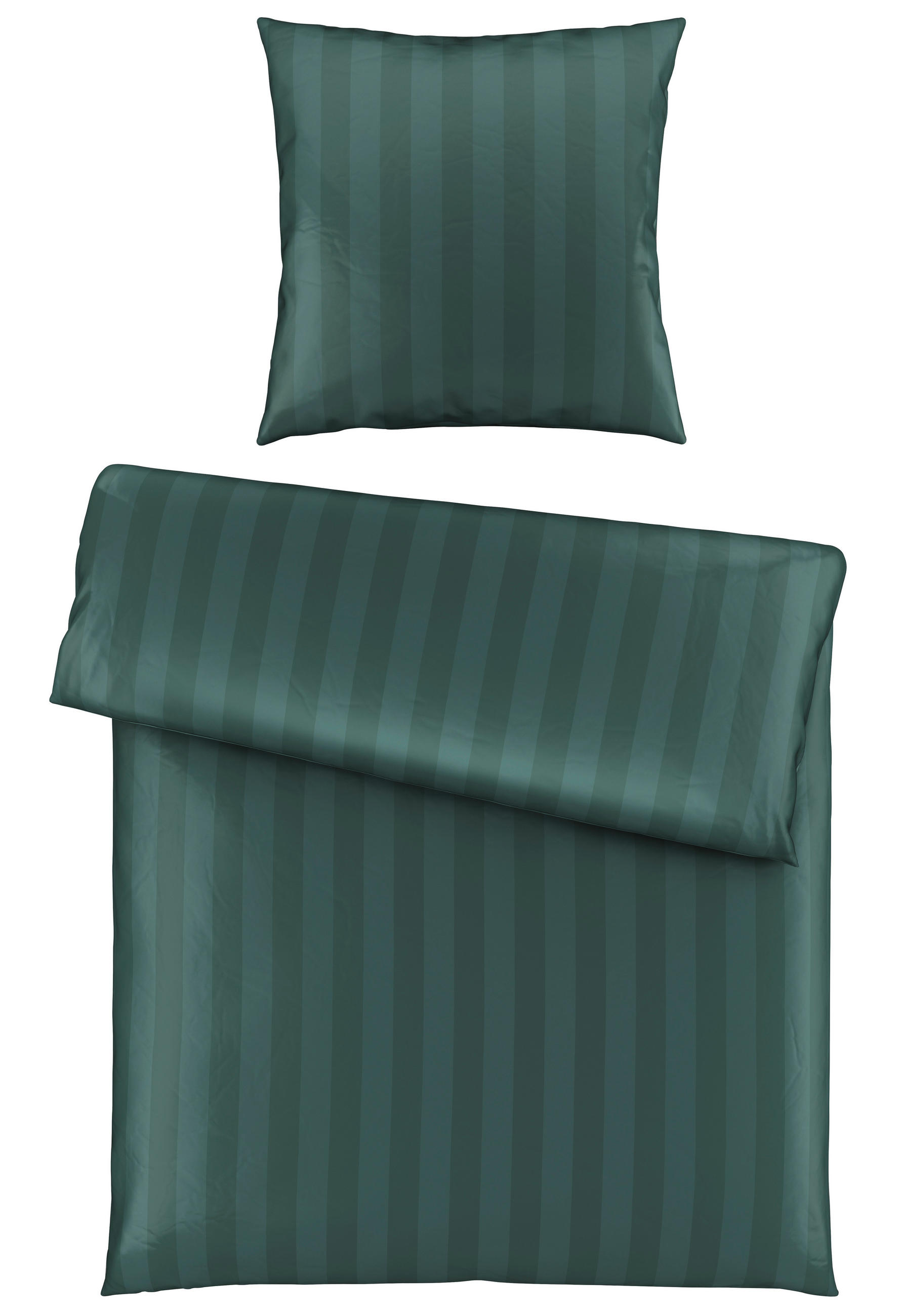 BETTWÄSCHE Dobby Satin 135/200 cm - Dunkelgrün, KONVENTIONELL, Textil (135/200cm) - Novel