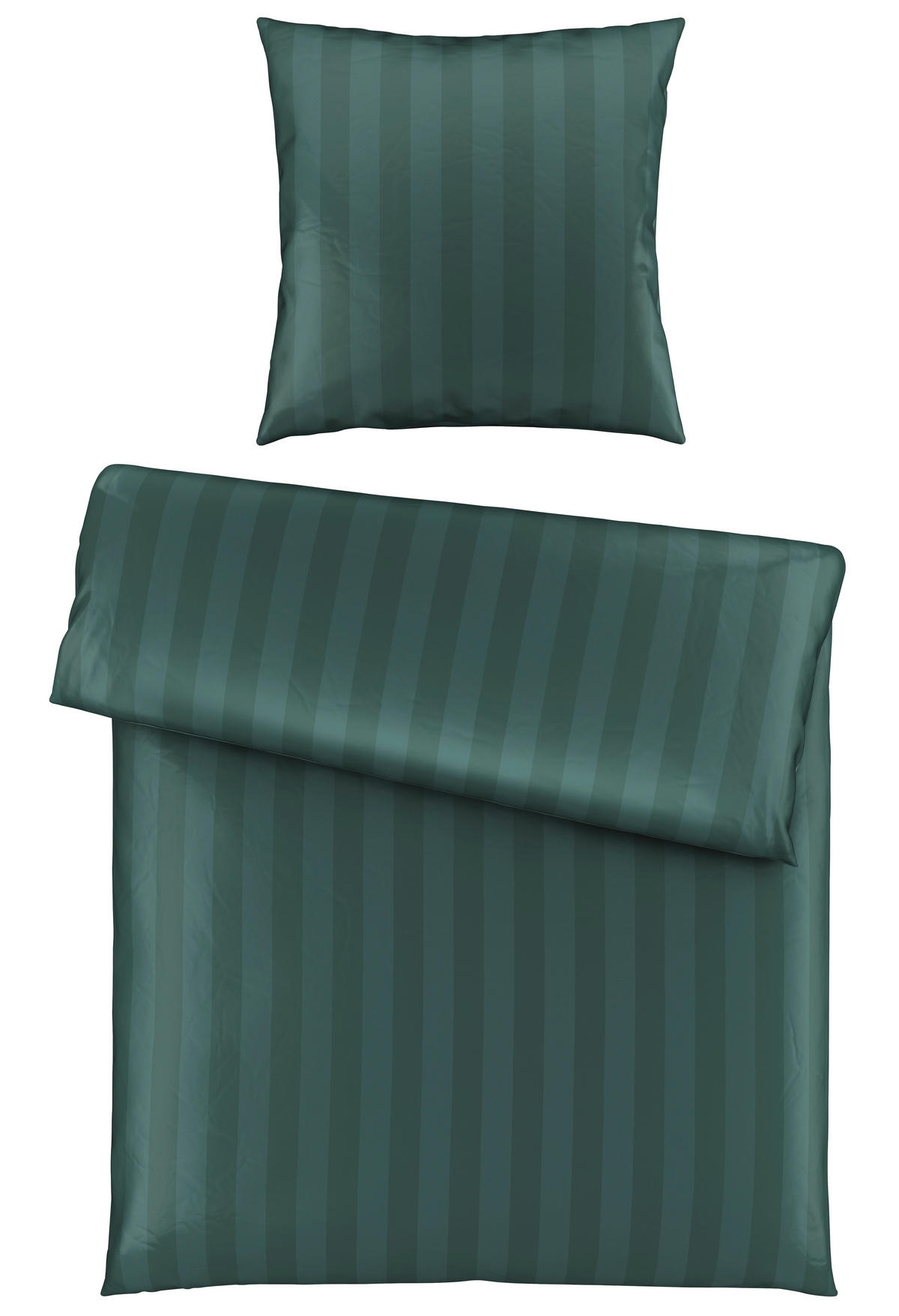 BETTWÄSCHE Dobby Satin 135/200 cm  - Dunkelgrün, KONVENTIONELL, Textil (135/200cm) - Novel