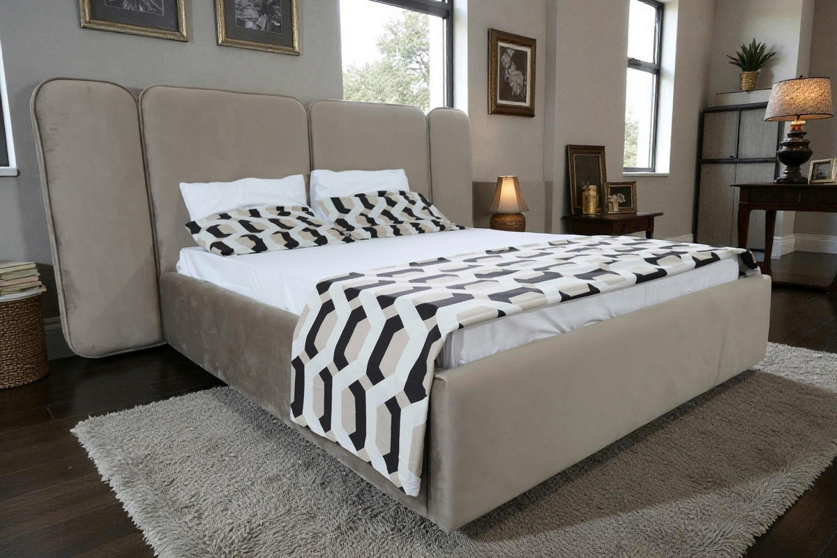 Pat, bej - bej/negru, Basics, textil (180/120/220cm) - Voleo