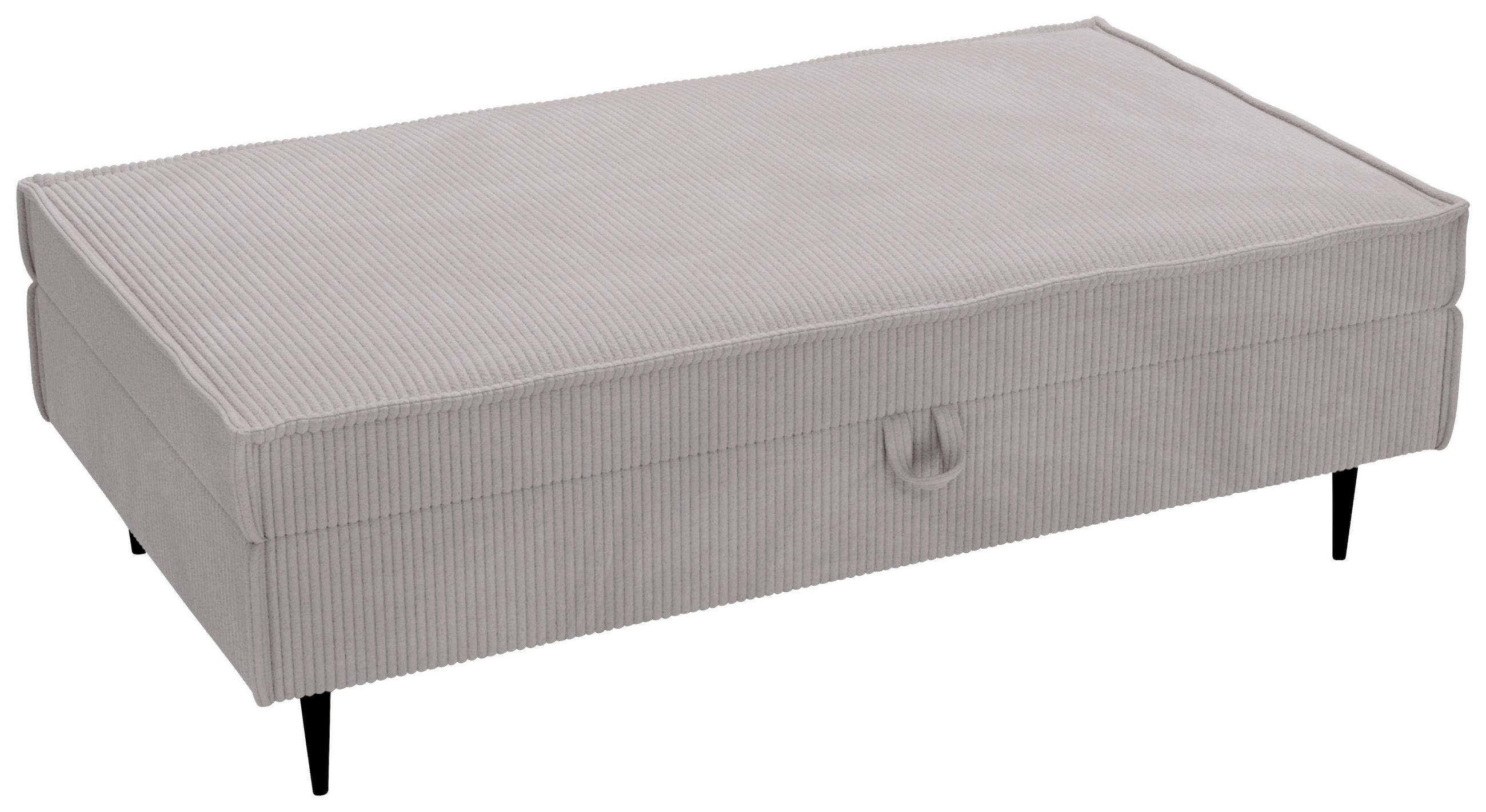 HOCKER Cord Grau  - Schwarz/Grau, Design, Textil/Metall (135/45/75cm) - Livetastic