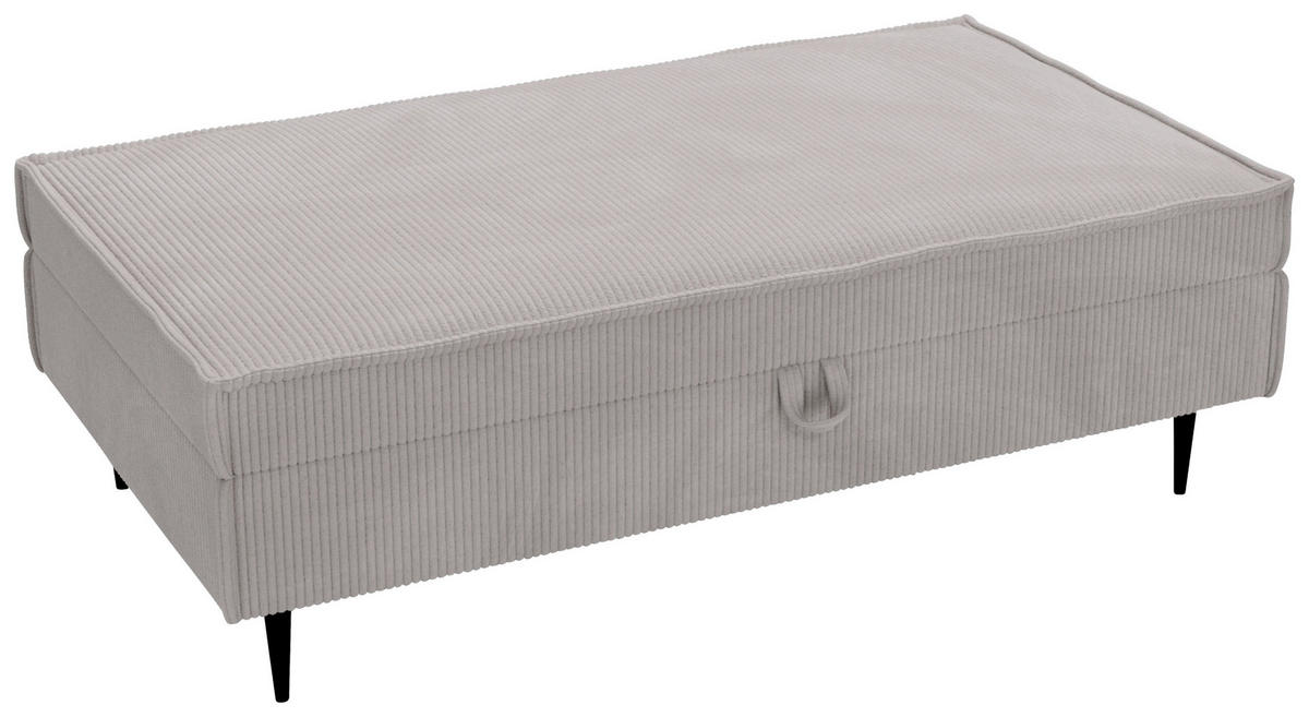 HOCKER in Textil Grau  - Schwarz/Grau, Design, Textil/Metall (135/45/75cm) - Livetastic