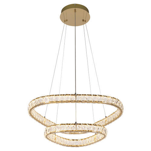 LED FÜGGESZTÉK - aranyszínű/átlátszó, Basics, üveg/fém (120/60/60cm)