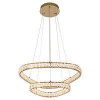 LED FÜGGESZTÉK - aranyszínű/átlátszó, Basics, üveg/fém (120/60/60cm)