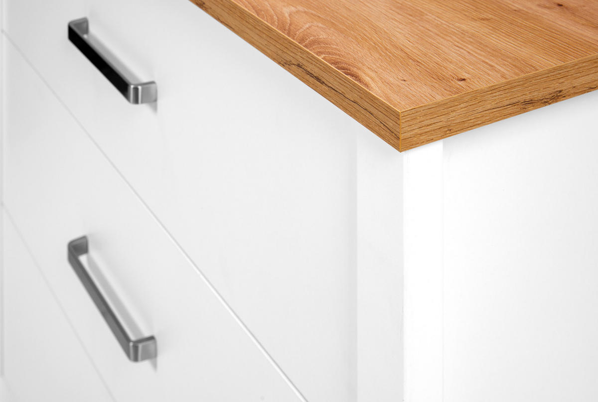 KOMODA   103/92/45 cm   bijela, hrast Artisan  - bijela/srebrne boje, Romantično / ladanjski, drvni materijal/metal (103/92/45cm)