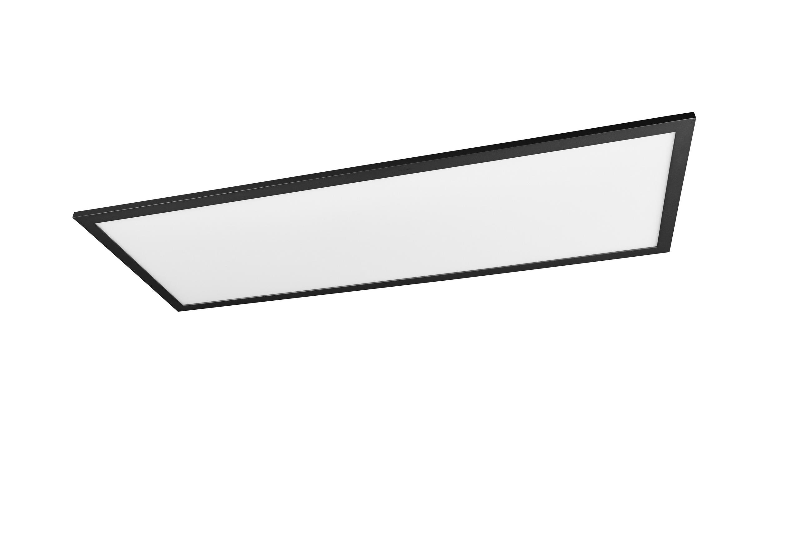 LED-DECKENLEUCHTE Alpha 30/80/5 cm   - Schwarz, Basics, Metall (30/80/5cm)
