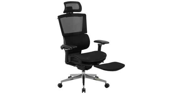 DREHSTUHL  in Netzbespannung Schwarz  - Schwarz/Alufarben, KONVENTIONELL, Kunststoff/Textil (70,5/114/130/66,5cm) - Novel