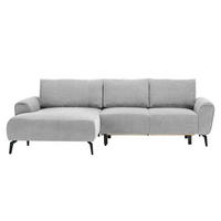 ECKSOFA in Webstoff Ecru  - Ecru/Schwarz, Design, Textil/Metall (170/272cm) - Welnova