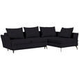 ECKSOFA in Webstoff Schwarz  - Schwarz, Design, Textil/Metall (282/182cm) - Carryhome