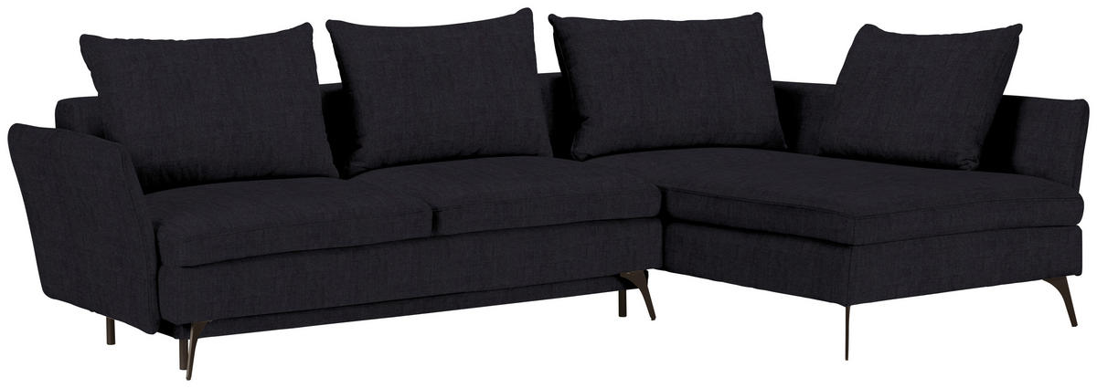 Freisteller von XXXL ECKSOFA Schwarz Webstoff.