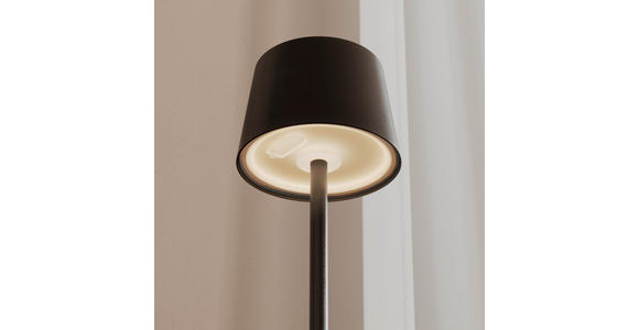 AKKU-TISCHLEUCHTE 9/22 cm  - Schwarz, Basics, Metall (9/22cm) - Novel