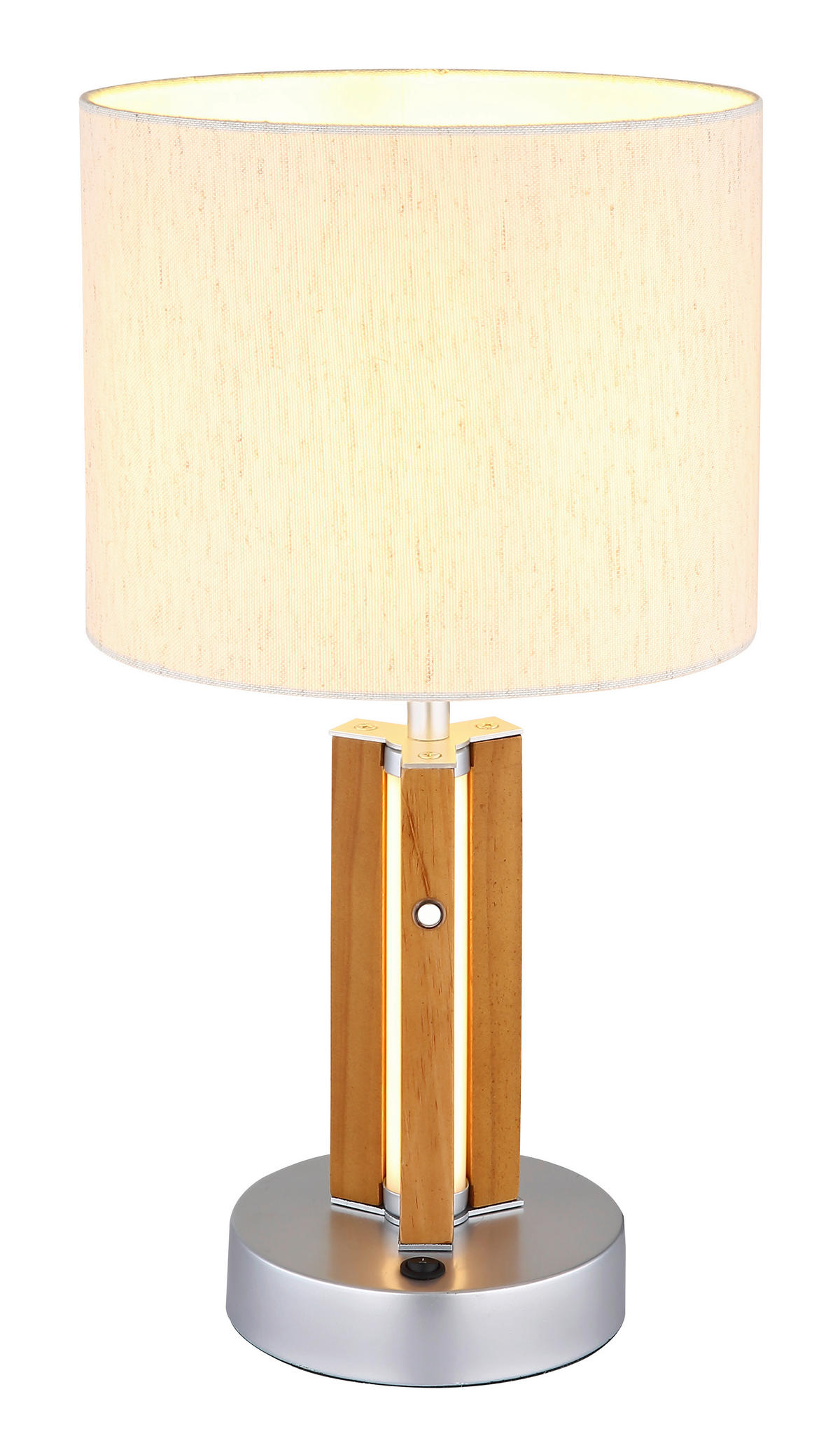 LED-TISCHLEUCHTE TAUGUS 25/45 cm   - Dunkelbraun/Naturfarben, Design, Holz/Kunststoff (25/45cm)