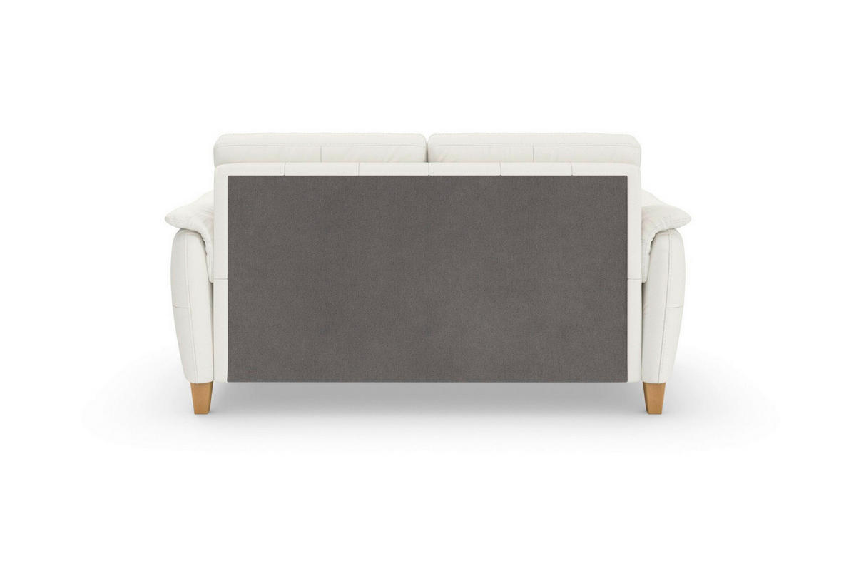 TROJMIESTNA POHOVKA, biela, pravá koža - biela/farba duba, Basics, koža/drevo (179/89/89cm) - Sit & More