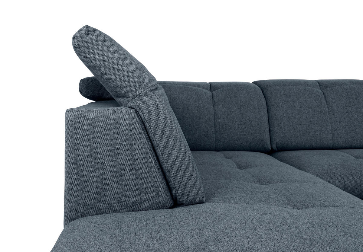 WOHNLANDSCHAFT in Dunkelblau  - Dunkelblau/Grau, Design, Textil/Metall (215/328/173cm) - MID.YOU