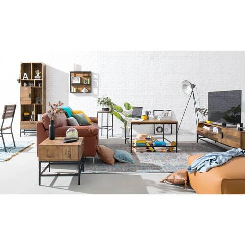 ODKLÁDACÍ STOLEK, borovice, barvy borovice - barvy borovice/černá, Moderní, kov/dřevo (50/50/50cm) - home24