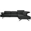 ECKSOFA Echtleder Anthrazit  - Anthrazit, Design, Leder/Metall (290/230cm) - Johann Jakob