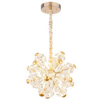 LED FÜGGŐLÁMPA 50/125 cm  - arany/átlátszó, Design, Üveg/fém (50/125cm)