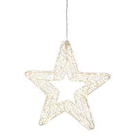 DEKORAČNÍ HVĚZDA - barvy stříbra, Lifestyle, kov/plast (58/7cm) - X-Mas